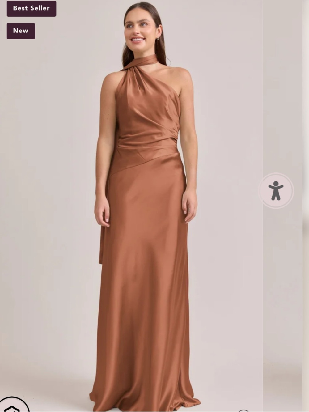 Revelry Imani Satin Bridesmaid Dress in Copper
